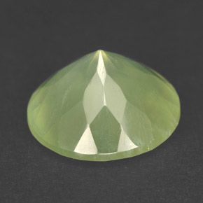 Prehnita verde natural 5,90ct, corte redondo, transparente