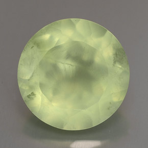 Prehnita verde natural 6,02ct, corte redondo, transparente