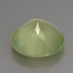 Prehnita verde natural 6,02ct, corte redondo, transparente