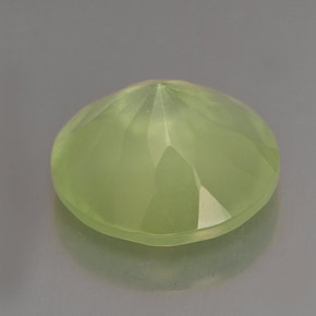 Prehnita verde natural 5,84ct, corte redondo, transparente