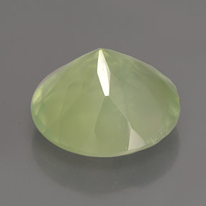 Prehnita verde natural 5,77ct, corte redondo, transparente