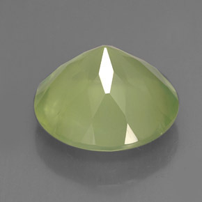 Prehnita verde natural 6,01ct, corte redondo, transparente