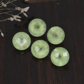 Pedras preciosas de prehnita verde natural de 9,38 ct, corte redondo, translúcido