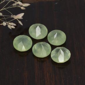 Pedras preciosas de prehnita verde natural de 9,38 ct, corte redondo, translúcido