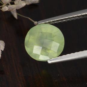Prehnita verde natural 1,91ct, corte redondo, translúcido