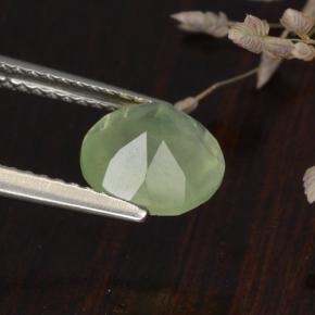Prehnita verde natural 1,91ct, corte redondo, translúcido