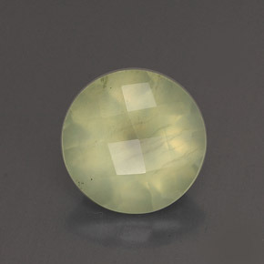 Prehnita verde natural 1,85ct, corte redondo, transparente