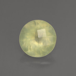 Prehnita verde natural 1,93ct, corte redondo, transparente