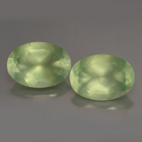 Pedras preciosas de prehnita verde natural de  ct, corte oval, transparente