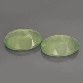 Pedras preciosas de prehnita verde natural de  ct, corte oval, transparente