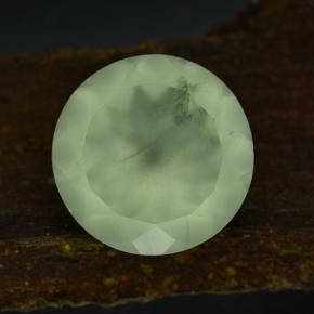 Prehnita verde natural 9,44ct, corte redondo, translúcido