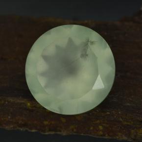 Prehnita verde natural 9,44ct, corte redondo, translúcido