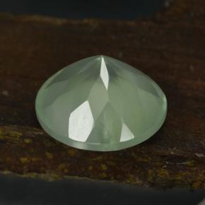 Prehnita verde natural 9,44ct, corte redondo, translúcido