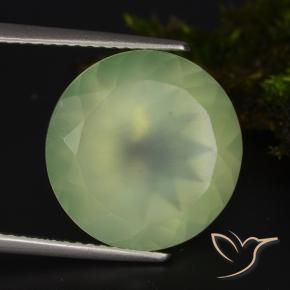 Prehnite Pale Lime Green  Natural 9.21ct, Corte Redondo, Translúcido