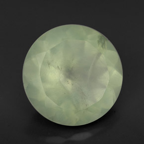 Prehnita verde natural 5,47ct, corte redondo, translúcido