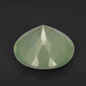 Prehnita verde natural 5,47ct, corte redondo, translúcido