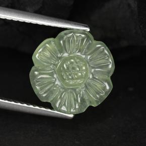 Prehnita verde natural 4,62ct, forma extravagante, translúcido