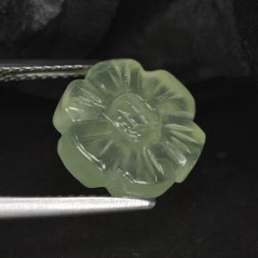 Prehnita verde natural 4,62ct, forma extravagante, translúcido