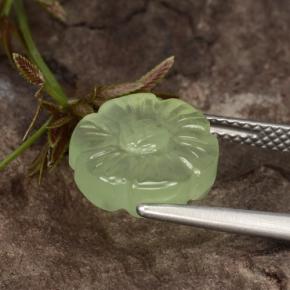 Prehnita verde natural 4,48ct, corte flor, translúcido