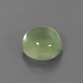 Prehnita verde natural 4,43ct, corte redondo, transparente