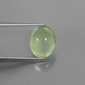 Prehnita verde natural 2,11ct, corte oval, transparente