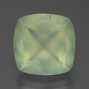 Prehnita verde natural 7,47ct, almofada cortada, translúcido