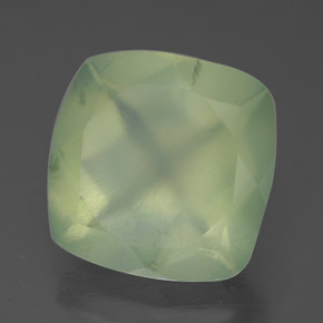 Prehnita verde natural 7,47ct, almofada cortada, translúcido