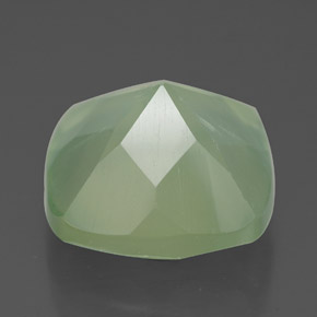 Prehnita verde natural 7,47ct, almofada cortada, translúcido