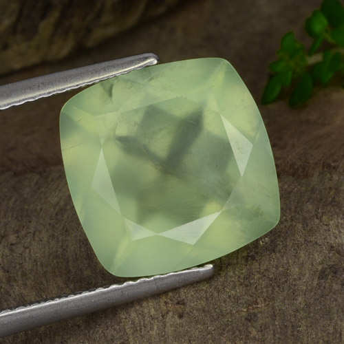 Prehnita verde natural 7,15ct, transparente, transparente/translúcido