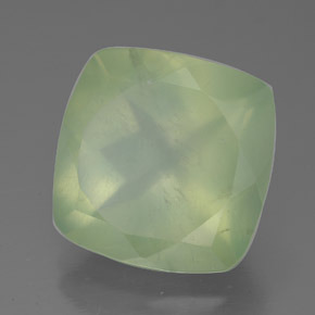 Prehnita verde natural 7,55ct, almofada cortada, translúcido