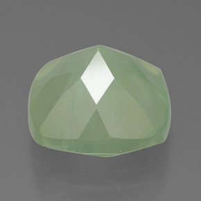 Prehnita verde natural 7,55ct, almofada cortada, translúcido