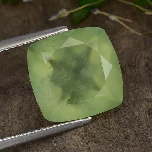 Prehnita verde natural 6,62ct, transparente, transparente/translúcido