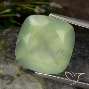 Prehnite Pale Pear Green  Natural 6.97ct, Almofada, Translúcido