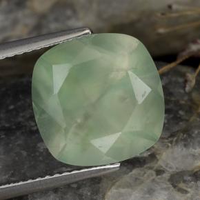 Prehnita verde natural 6,59ct, almofada cortada, translúcido