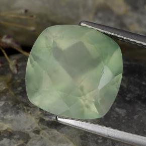 Prehnita verde natural 6,59ct, almofada cortada, translúcido