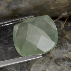 Prehnita verde natural 6,59ct, almofada cortada, translúcido