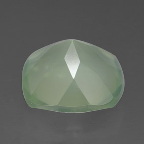 Prehnita verde natural 6,41ct, almofada cortada, translúcido