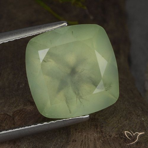 7.26ct Natural Yellow Green  Prehnite, Almofada, Translúcido