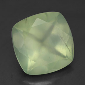 Prehnita verde natural 6,88ct, almofada cortada, transparente