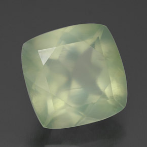 Prehnita verde natural 7,13ct, almofada cortada, transparente
