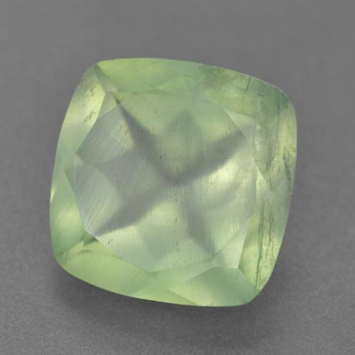 Prehnita verde natural 6,68ct, almofada cortada, translúcido