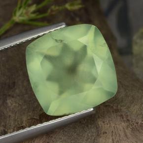 Prehnita verde natural 7,07ct, almofada cortada, translúcido