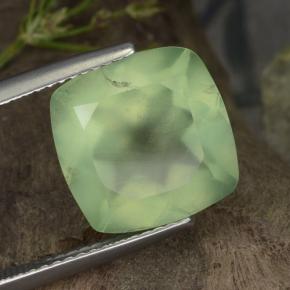 Prehnita verde natural 7,07ct, almofada cortada, translúcido