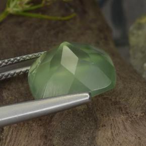 Prehnita verde natural 7,07ct, almofada cortada, translúcido