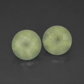 Pedras preciosas de prehnita verde natural de 3,98 ct, transparente, transparente/translúcido