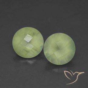 3.86ctw Natural Yellow Green  Prehnite, Redondo, Transparente/Translúcido