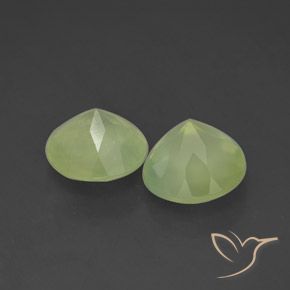 Pedras preciosas de Prehnite Yellow Green  natural de 3.86 ct, Redondo, Transparente/Translúcido