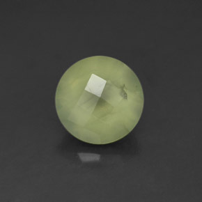 Prehnita verde natural 1,94ct, corte redondo, transparente