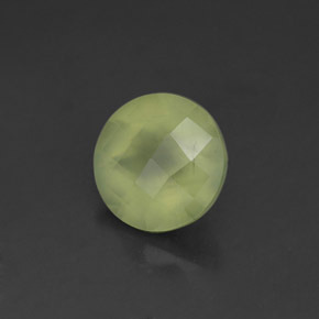 Prehnita verde natural 1,94ct, corte redondo, transparente