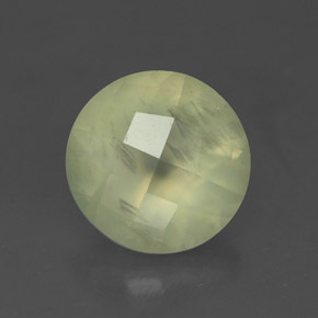 Prehnita verde natural 1,91ct, corte redondo, translúcido